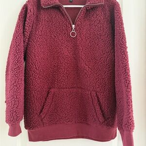 Derek Heart Burgundy Fleece Pullover - size L
